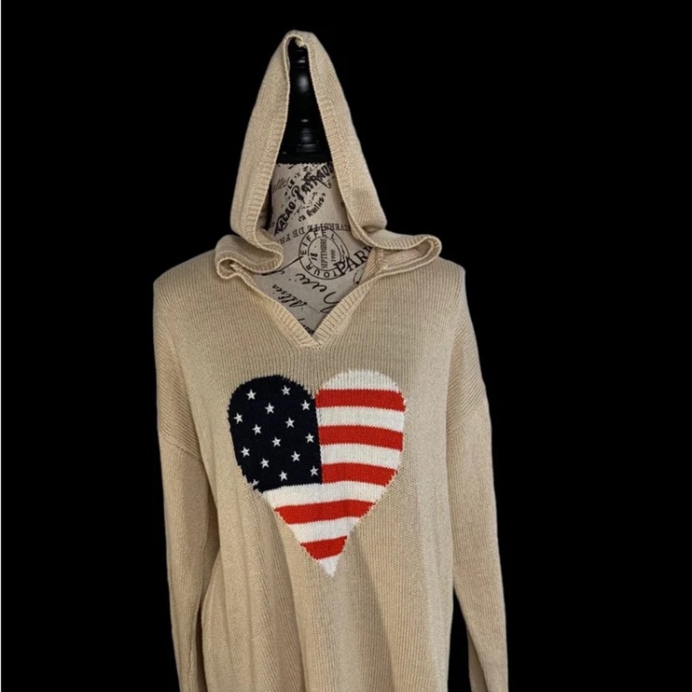 Marled women’s large USA hooded sweater